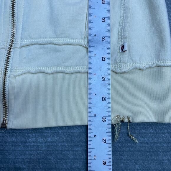 Twisted Heart Sweater Women L Yellow Full Zip Hoodie Star Sequin Y2K Grunge - Picture 4 of 8